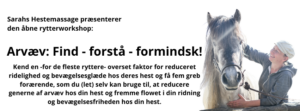 workshop sarahs hestemassage heste arvæv gratis skader